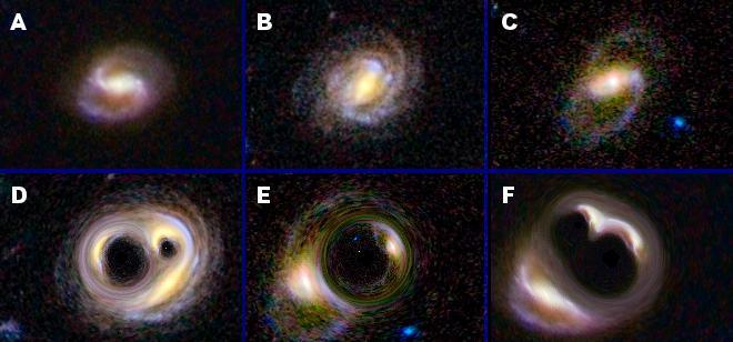 Warping occurs naturally in nature in a phenomenon called strong gravitational lensing as shown in this image simulated from original images from NASA Hubble Space Telescope.