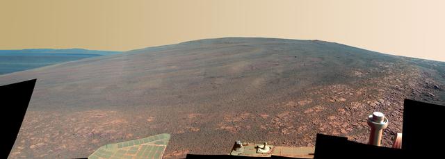 NASA image: Murray Ridge on Rim of Endeavour Crater on Mars, False Color