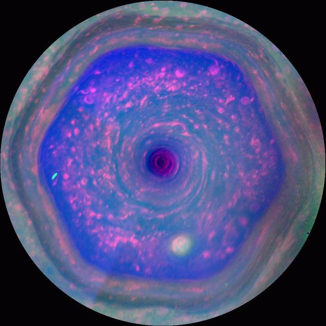 This colorful view from NASA Cassini mission, known as the
