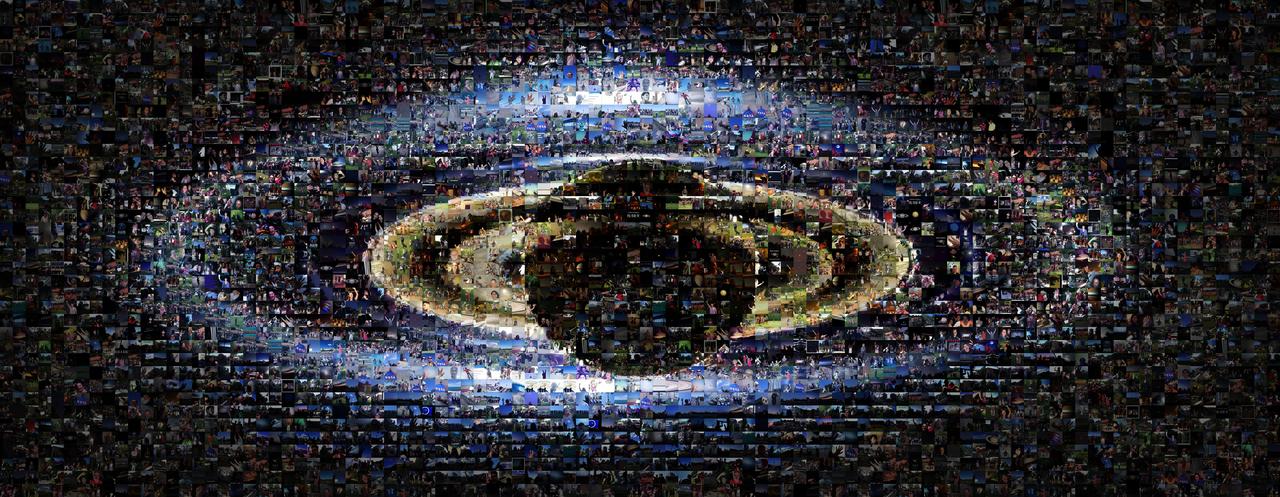 This collage includes about 1,600 images submitted by members of the public as part of the NASA Cassini mission Wave at Saturn campaign.