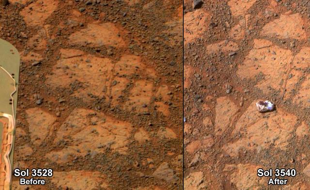 NASA image: Rock That Appeared in Front of Opportunity on Murray