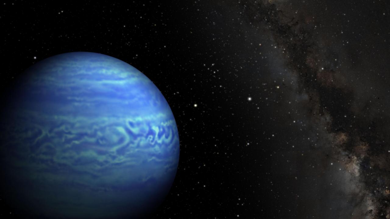 This artist conception shows the object named WISE J085510.83-071442.5, the coldest known brown dwarf. Brown dwarfs are dim star-like bodies that lack the mass to burn nuclear fuel as stars do.