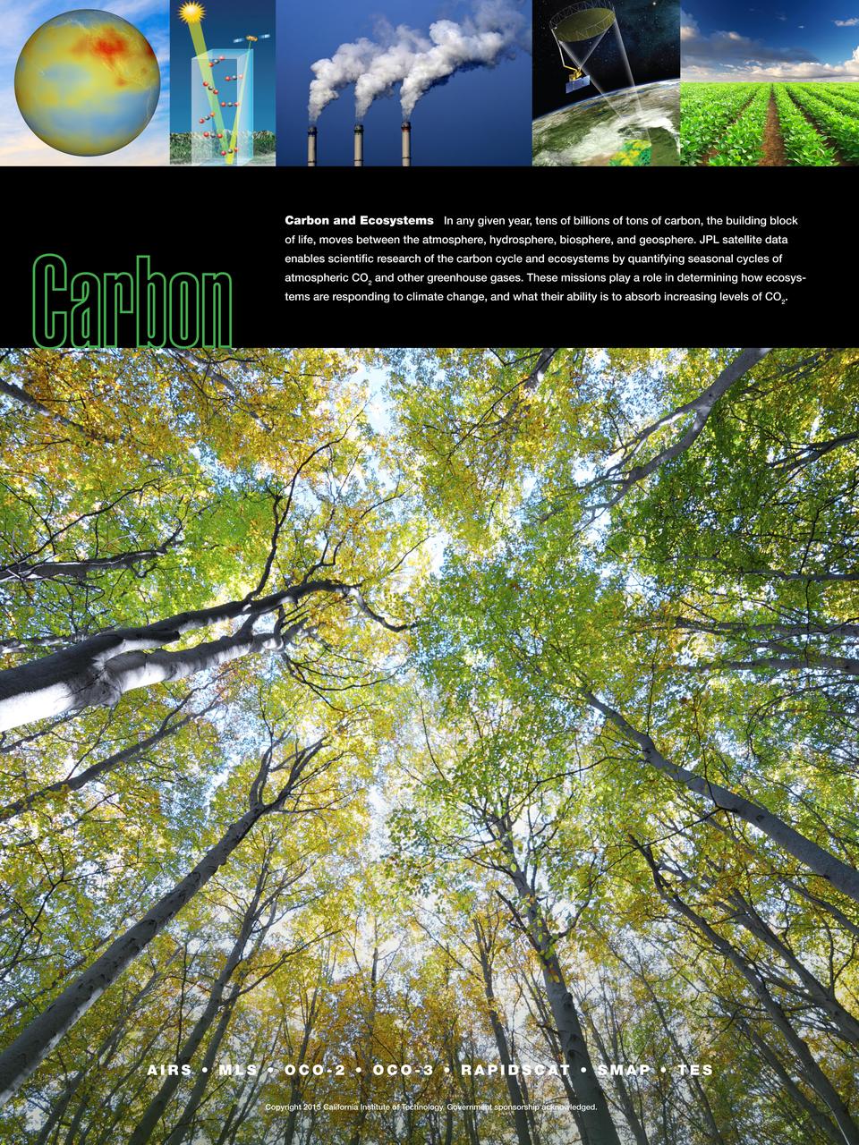This poster highlights the JPL missions that provide important inputs to research on the carbon cycle and ecosystem interactions as measured from space.