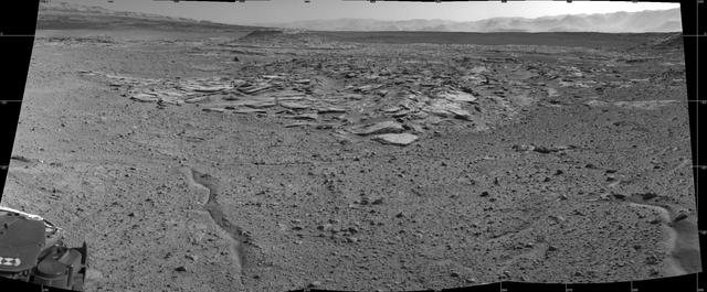 NASA Curiosity Mars rover recorded this view of various rock types at waypoint called the Kimberley shortly after arriving at the location on April 2, 2014. The site offers a diversity of rock types exposed close together.