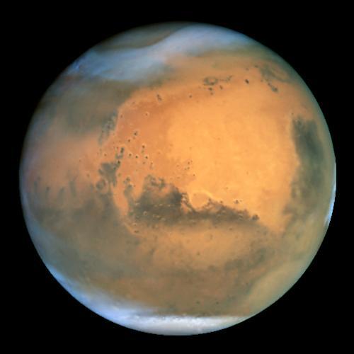 NASA Earth-orbiting Hubble Space Telescope took the picture on June 26, 2001 when Mars was approximately 43 million miles 68 million km from Earth -- the closest Mars has ever been to Earth since 1988.