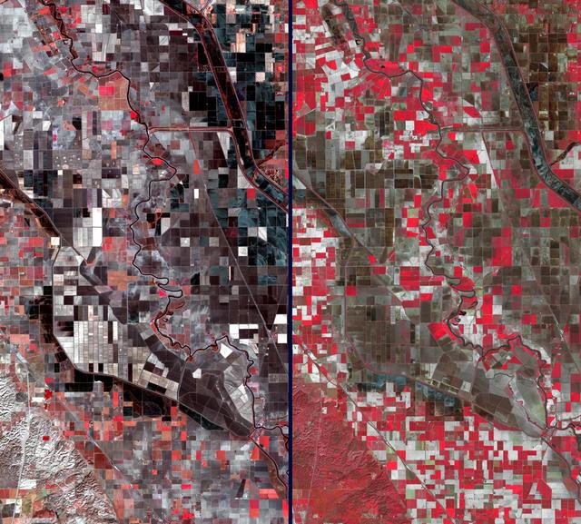 NASA image: Stark Effects of California Drought on Agriculture seen by NASA Spacecraft