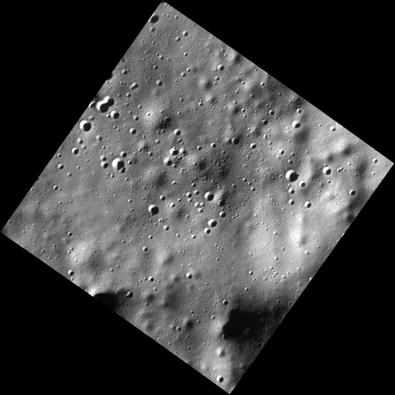 This image is one of the highest-resolution MDIS observations to date! Many craters of varying degradation states are visible, as well as gentle terrain undulations. Very short exposure times are needed to make these low-altitude observations while the spacecraft is moving quickly over the surface; thus the images are slightly noisier than typical MDIS images. This image was acquired as a high-resolution targeted observation. Targeted observations are images of a small area on Mercury's surface at resolutions much higher than the 200-meter/pixel morphology base map. It is not possible to cover all of Mercury's surface at this high resolution, but typically several areas of high scientific interest are imaged in this mode each week. Date acquired: March 15, 2014 Image Mission Elapsed Time (MET): 37173522 Image ID: 5936740 Instrument: Narrow Angle Camera (NAC) of the Mercury Dual Imaging System (MDIS) Center Latitude: 71.91° Center Longitude: 232.7° E Resolution: 5 meters/pixel Scale: The image is approximately 8.3 km (5.2 mi.) across. Incidence Angle: 79.4° Emission Angle: 4.0° Phase Angle: 83.4° http://photojournal.jpl.nasa.gov/catalog/PIA18370