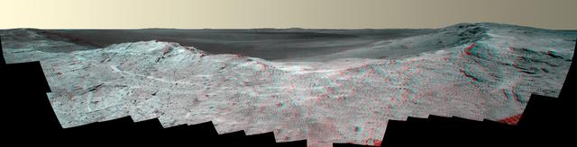NASA image: Pillinger Point Overlooking Endeavour Crater on Mars Stereo