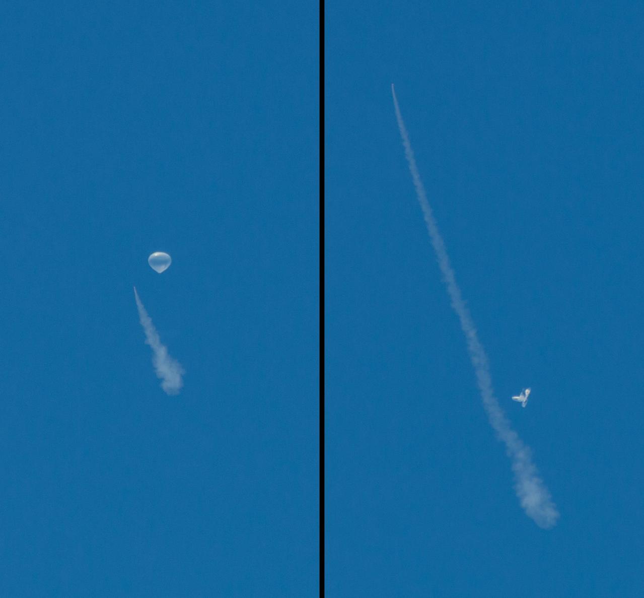 The test vehicle for NASA Low-Density Supersonic Decelerator is seen here before and after the balloon that helped carry it to near-space was deflated.