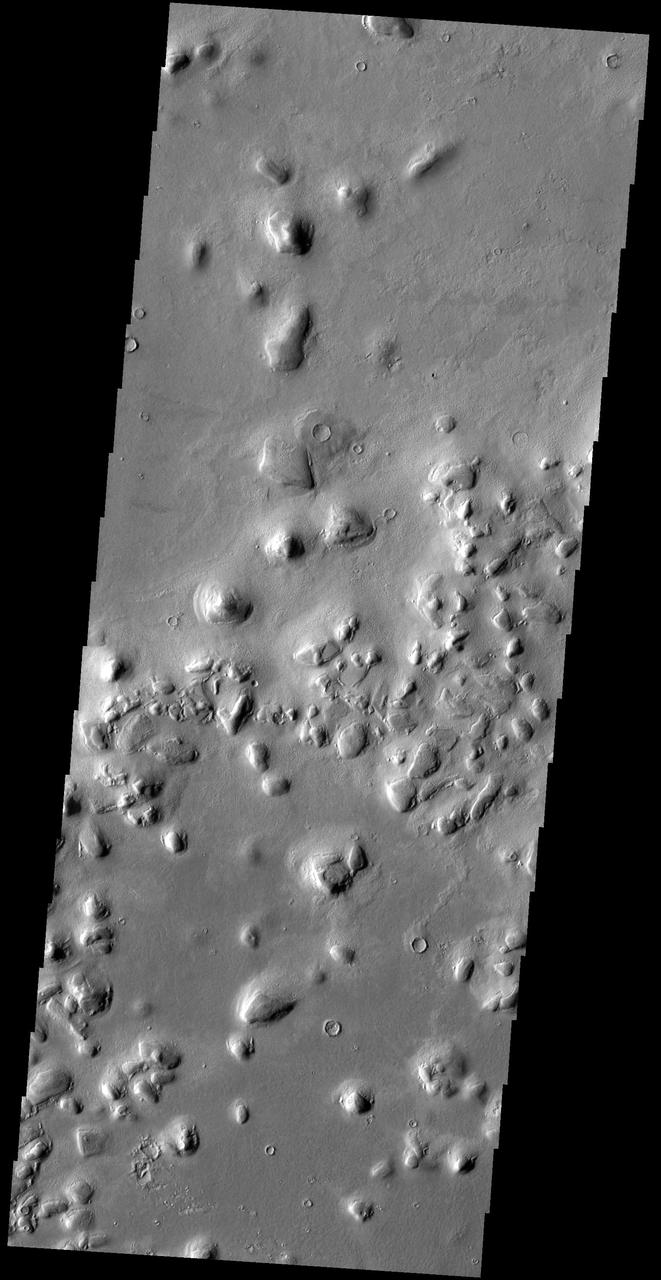 The term colles means hills. The hills in this image from NASA 2001 Mars Odyssey spacecraft are located on the northern plains near Phlegra Dorsa.