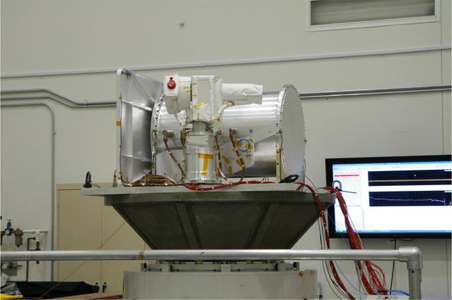 The Optical PAyload for Lasercomm Science OPALS undergoes vibration testing at NASa Jet Propulsion Laboratory in December 2012.