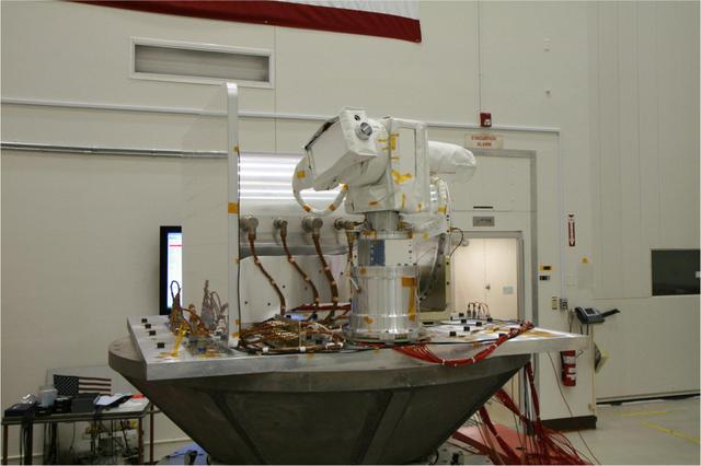 The Optical PAyload for Lasercomm Science OPALS undergoes vibration testing at NASA Jet Propulsion Laboratory in December 2012.
