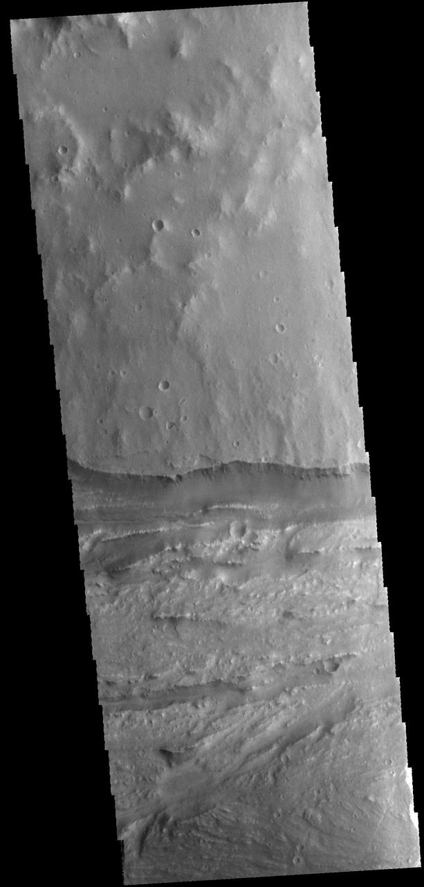 This image captured by NASA 2001 Mars Odyssey spacecraft shows a portion of Ravi Vallis.