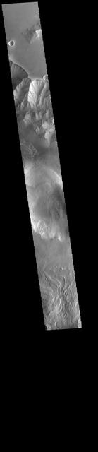 This image captured by NASA 2001 Mars Odyssey spacecraft spans Candor Chasma.