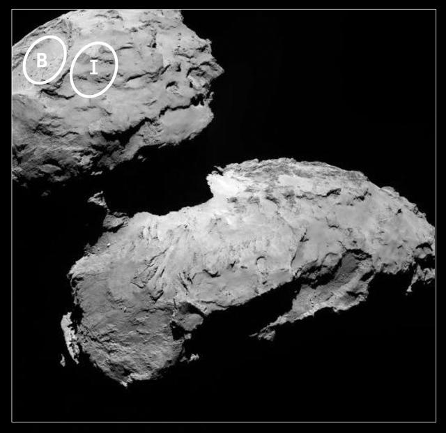 NASA image: Two Small-Lobe Landing Sites for Rosetta