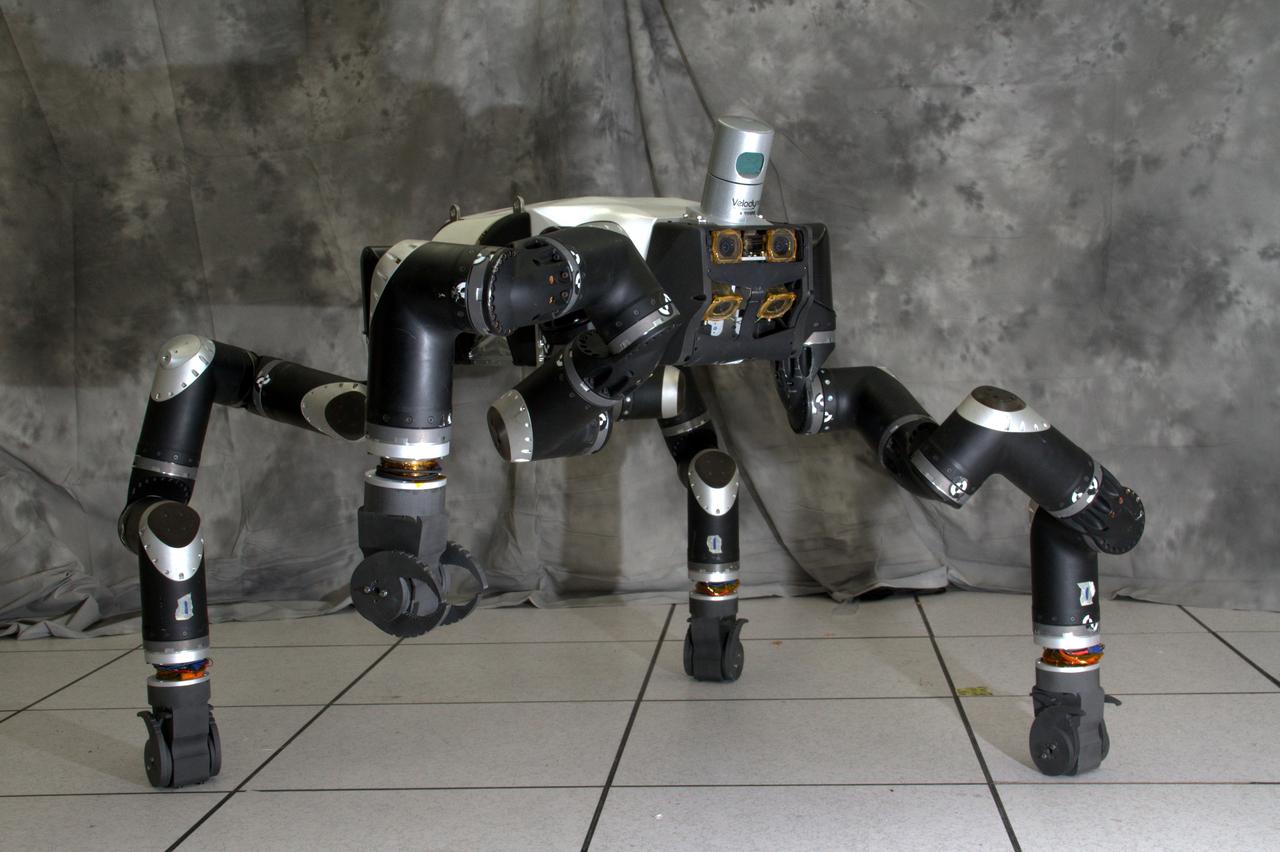 RoboSimian is an ape-like robot that moves around on four limbs designed. It was designed and built at NASA Jet Propulsion Laboratory in Pasadena, California.