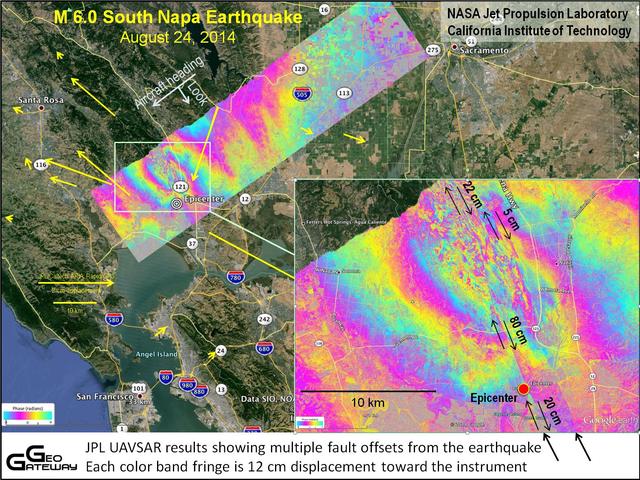 NASA image: NASA UAVSAR Studies Ground Deformation from Napa California Quake