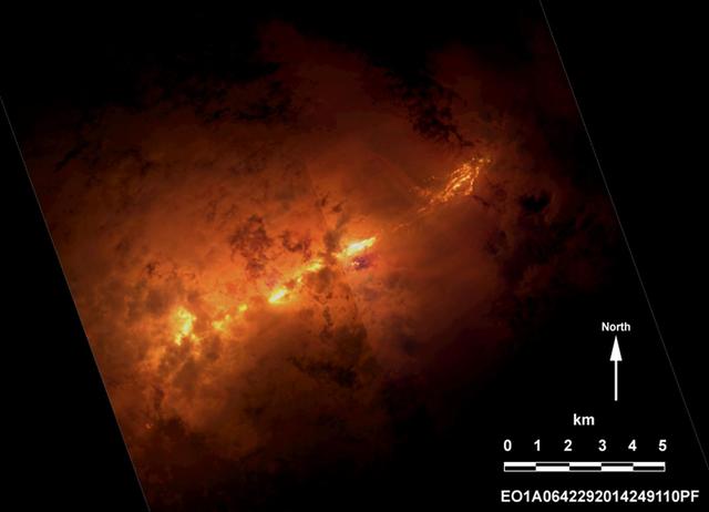 Progress of Icelandic Lava Flows Charted by NASA EO-1 Spacecraft