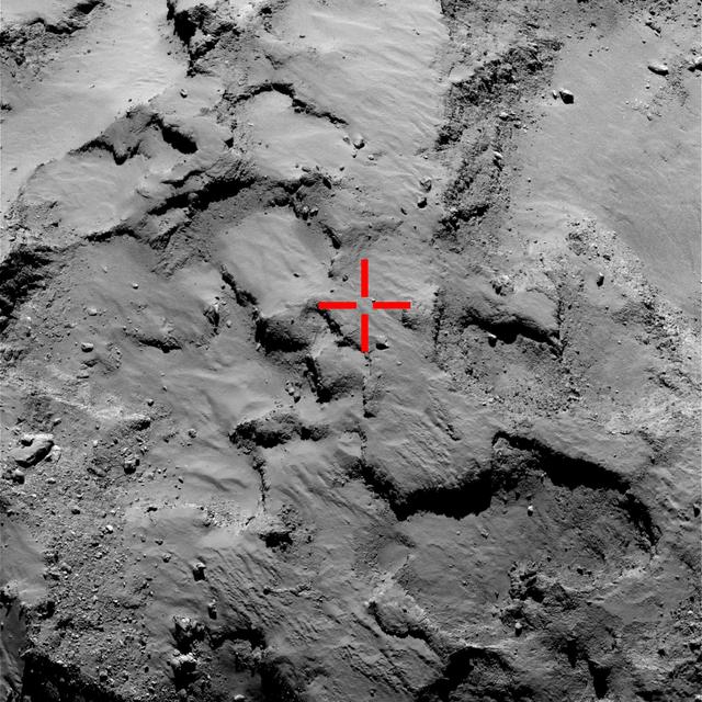 NASA image: First Touchdown Site of Comet Lander