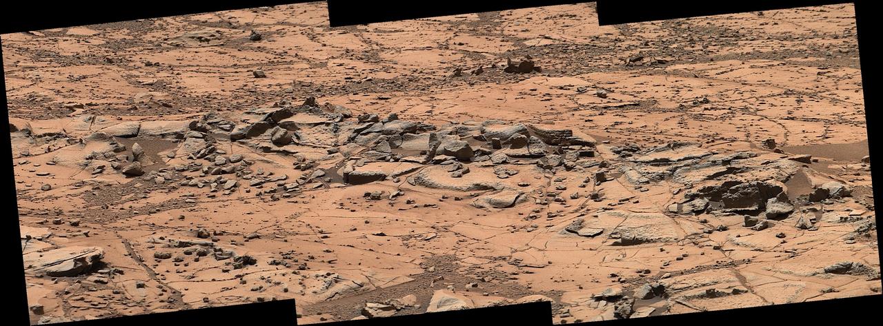 This small ridge, about 3 feet long, appears to resist wind erosion more than the flatter plates around it. Such differences are among the traits NASA Curiosity Mars rover is examining at selected rock targets at the base of Mount Sharp.