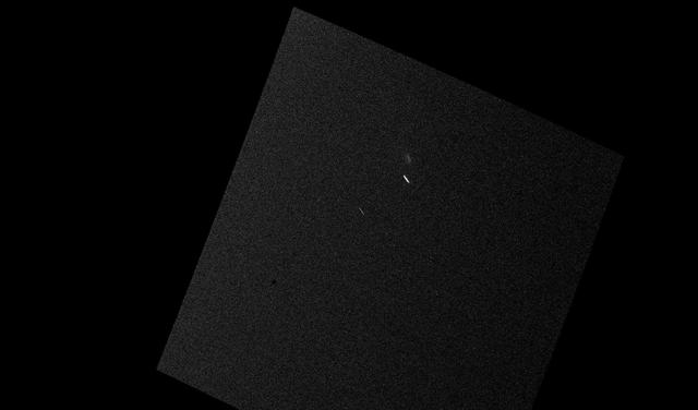 This image from an animiation of comet C/2013 A1 Siding Spring were taken by the Mast Camera Mastcam on NASA Curiosity Mars rover as the comet passed near the red planet on Oct. 19, 2014.