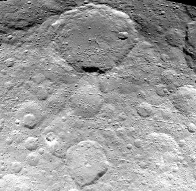 This image of Ceres is part of a sequence taken by NASA Dawn spacecraft on May 23, 2015, from a distance of 3,169 miles 5,100 kilometers. Resolution in the image is about 1,565 feet 477 meters per pixel.