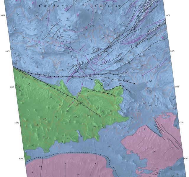 NASA image: Geological Mapping of Hills in Martian Canyon