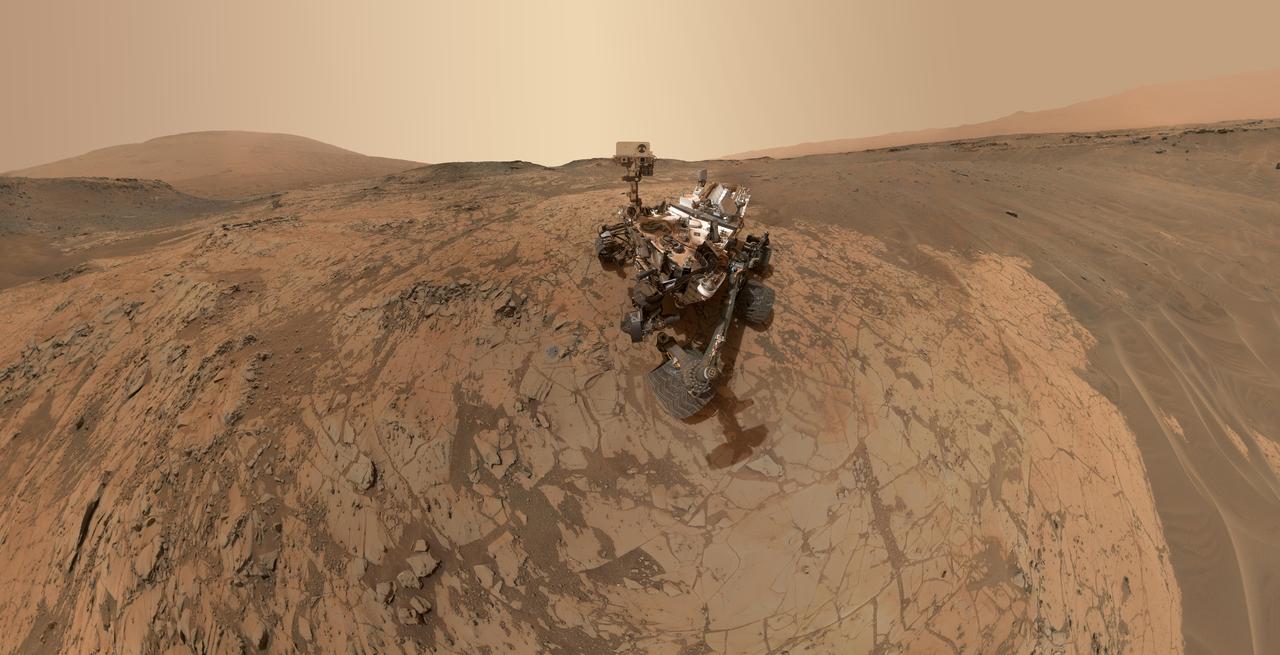 This self-portrait of NASA Curiosity Mars rover shows the vehicle at the Mojave site, where its drill collected the mission second taste of Mount Sharp.