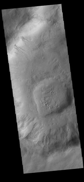 This image captured by NASA 2001 Mars Odyssey spacecraft shows gullies on the inner rim of an unnamed crater in Noachis Terra. Orbit Number: 58205 Latitude: -50.2033 Longitude: 34.0703 Instrument: VIS Captured: 2015-01-27 07:56 http://photojournal.jpl.nasa.gov/catalog/PIA19256