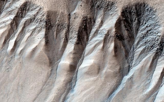 NASA image: Boulders in Gully Alcoves