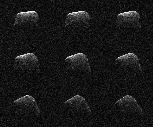 These radar images of comet P/2016 BA14 were taken on March 22, 2016, by scientists using an antenna of NASA Deep Space Network at Goldstone, CA. At the time, the comet was about 2.2 million miles 3.6 million kilometers from Earth.