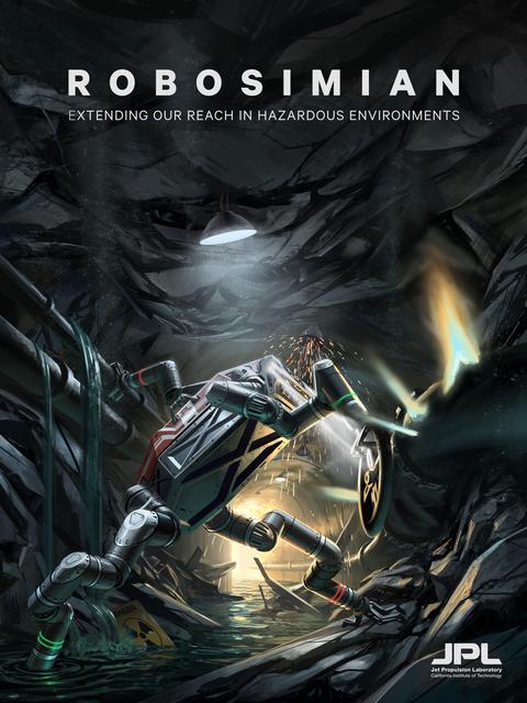 NASA image: RoboSimian Disaster Relief Poster Artist Concept