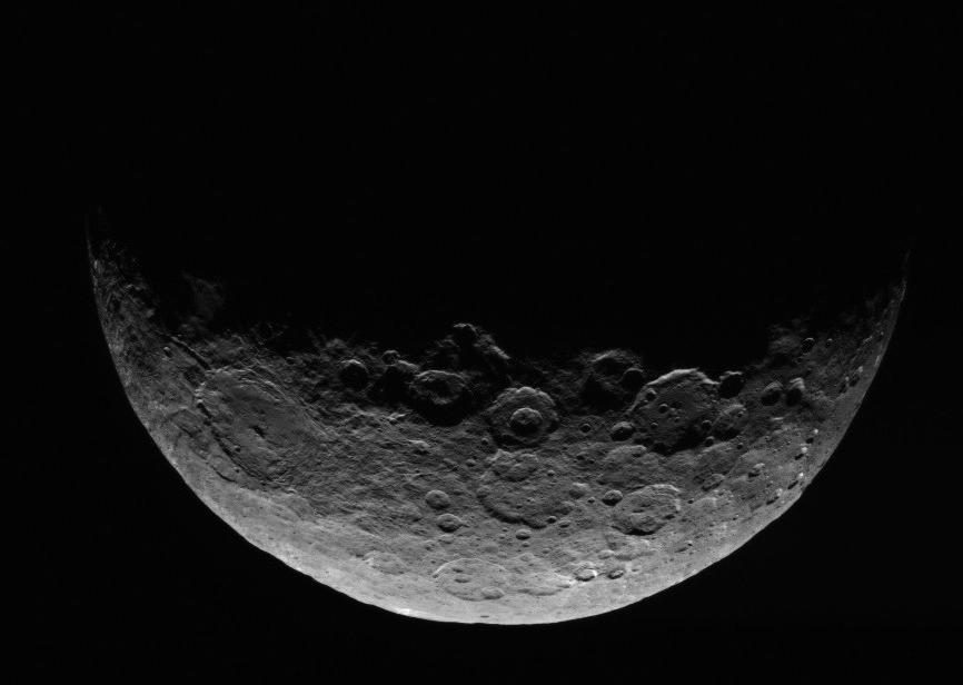 This image of Ceres is part of a sequence taken by NASA Dawn spacecraft April 24 to 26, 2015, from a distance of 8,500 miles 13,500 kilometers.  http://photojournal.jpl.nasa.gov/catalog/PIA19319