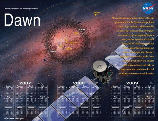 NASA image: Dawn 2007-2012 Double-sided Mission Events Calendar