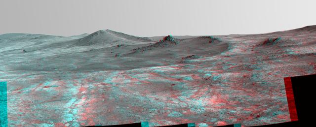 NASA image: Rock Spire in Spirit of St. Louis Crater on Mars Stereo