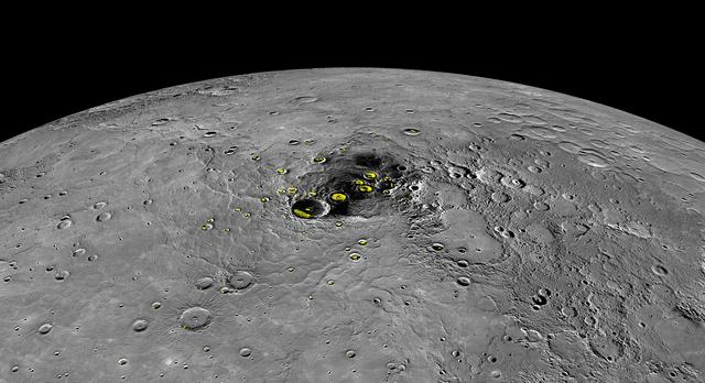 NASA image: Water Ice on Mercury