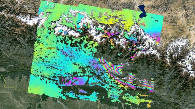 NASA image: NASA ARIA Project Maps Deformation of Earth Surface from Nepal Quake