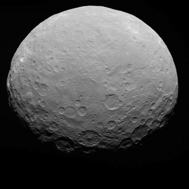 This image of Ceres is part of a sequence taken by NASA Dawn spacecraft on May 7, 2015, from a distance of 8,400 miles 13,600 kilometers.  http://photojournal.jpl.nasa.gov/catalog/PIA19554