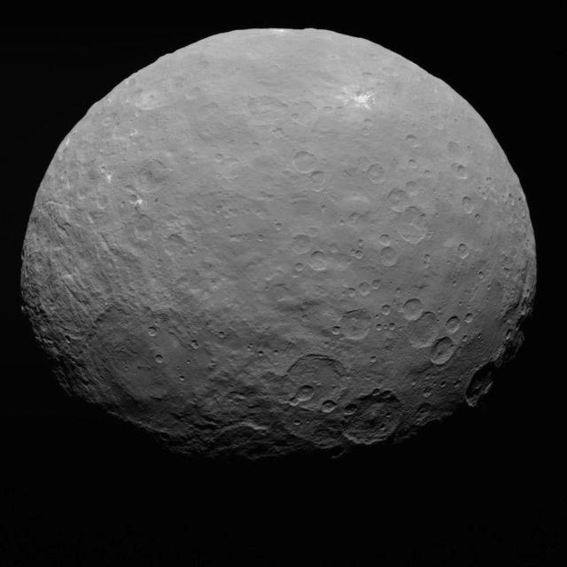 This image of Ceres is part of a sequence taken by NASA Dawn spacecraft on May 7, 2015, from a distance of 8,400 miles 13,600 kilometers.  http://photojournal.jpl.nasa.gov/catalog/PIA19555