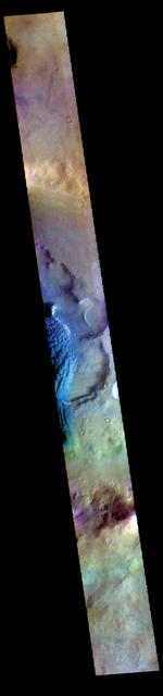 NASA image: Rabe Crater Dunes - False Color