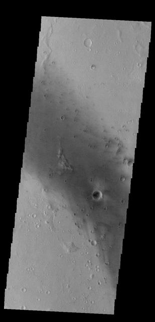 Today's VIS image shows part of the floor of Gusev Crater, home of the MER Spirit Rover.  Orbit Number: 59729 Latitude: -14.6326 Longitude: 175.584 Instrument: VIS Captured: 2015-06-01 19:05  http://photojournal.jpl.nasa.gov/catalog/PIA19759