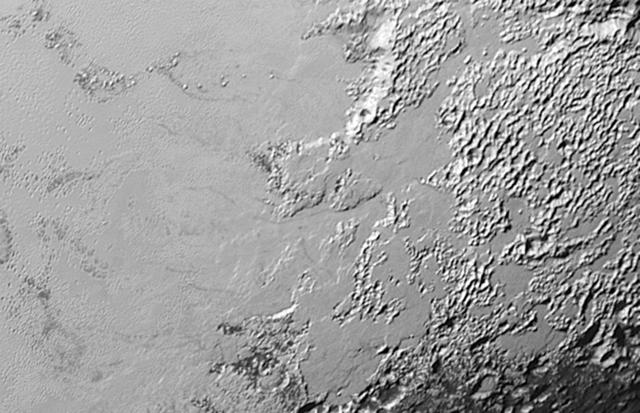 NASA image: Valley Glaciers on Pluto