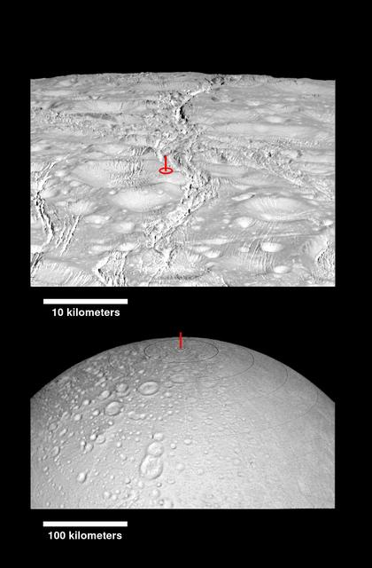 NASA image: Enceladus North Pole Montage