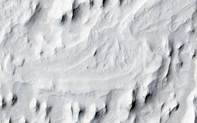 NASA image: Meanders in Ridge Form in the Zephyria Region