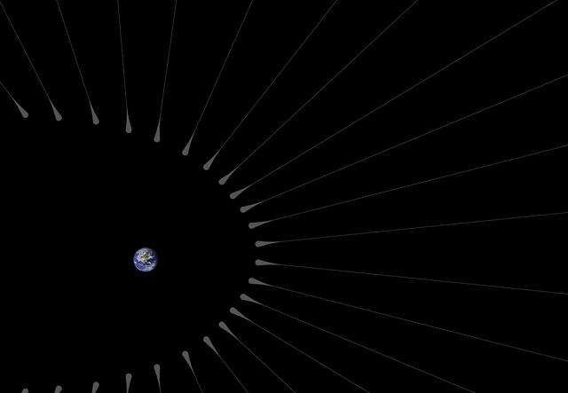 NASA image: Dark Matter Hairs Around Earth -- Close-up