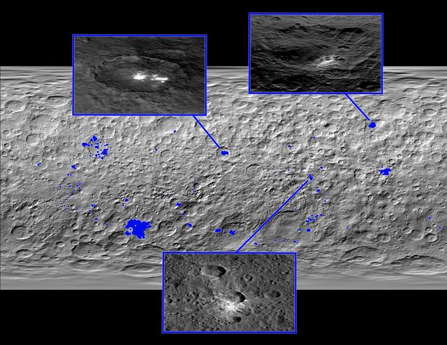 NASA image: Bright Spot Locations on Ceres