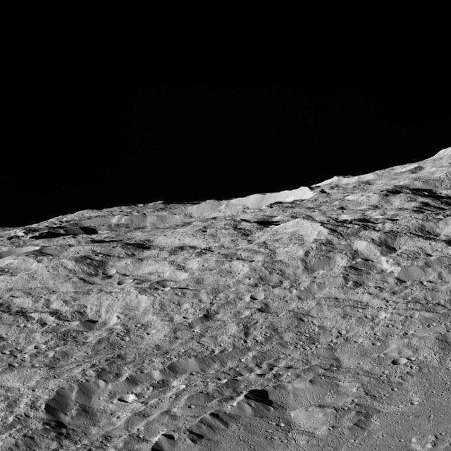 These views of Ceres, taken by NASA Dawn spacecraft on December 10, show an area in the southern part of the southern hemisphere of the dwarf planet.