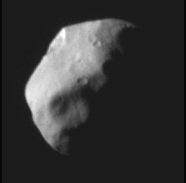 This recently received panchromatic image of Pluto's small satellite Nix taken by the Multispectral Visible Imaging Camera (MVIC) aboard New Horizons is one of the best images of Pluto's third-largest moon generated by the NASA mission. Taken on July 14, 2015, at a range of about 14,000 miles (23,000 kilometers) from Nix, the illuminated surface is about 12 miles (19 kilometers) by 29 miles (47 kilometers). The unique perspective of this image provides new details about Nix's geologic history and impact record. http://photojournal.jpl.nasa.gov/catalog/PIA20287