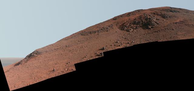 NASA image: Steep Knudsen Ridge Along Marathon Valley on Mars Enhanced Color