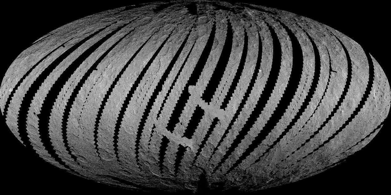 This frame from a movie shows that the brightest area on Ceres, located in Occator Crater, was one of the last features to be imaged as NASA Dawn progressively built its map.